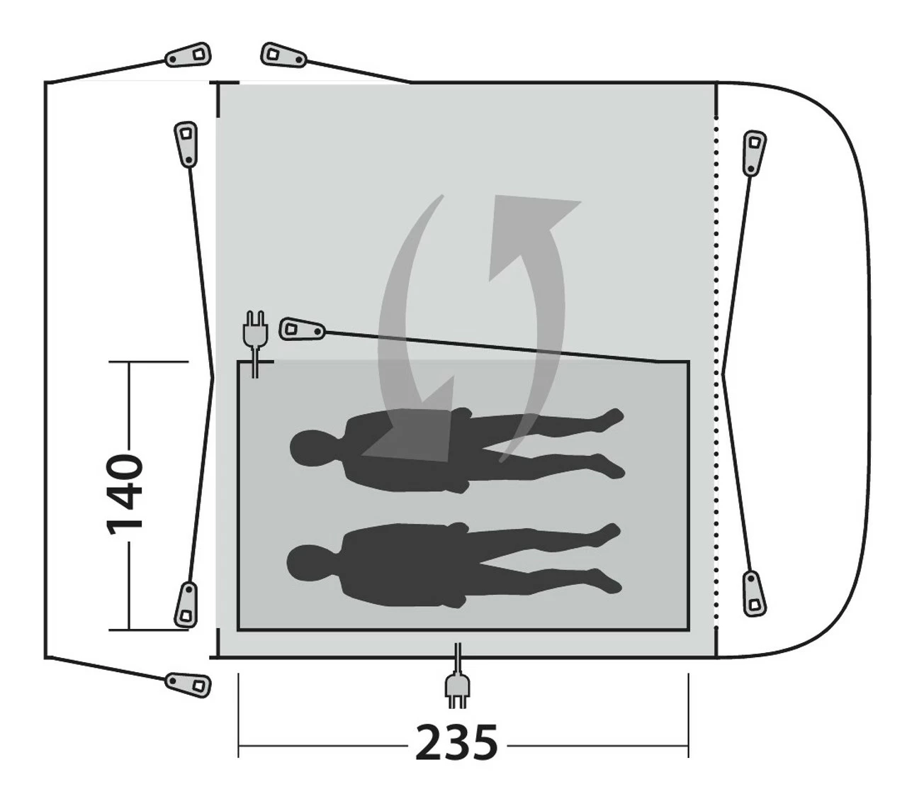 Outwell Inner Tent For Newburg 260 & Parkville 260SA - Image 5