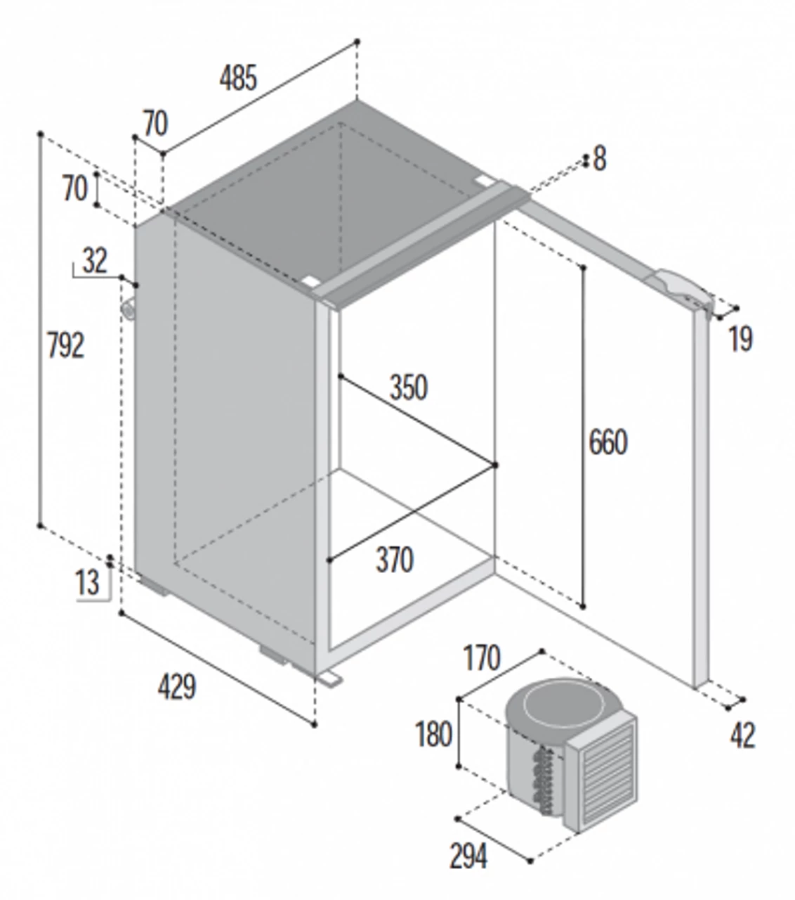 Vitrifrigo C95L 12/24v Boat & Caravan Compressor Fridge - Image 2