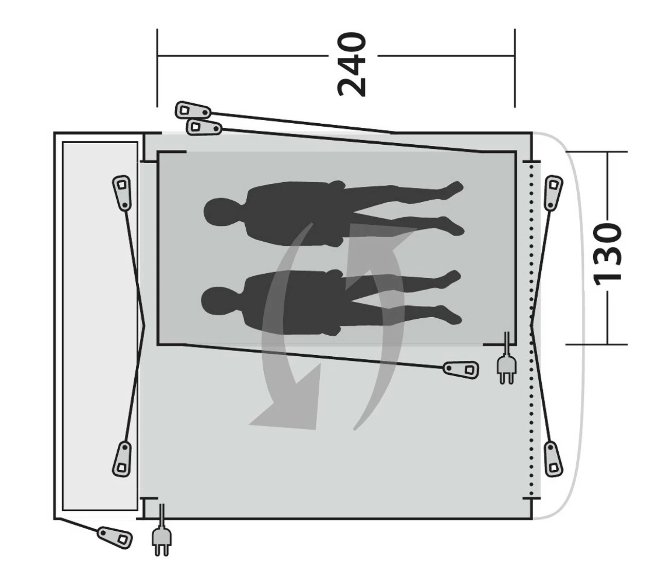 Outwell Inner Tent For Milestone Bremburg Linnburg & Starville Awnings - Image 2