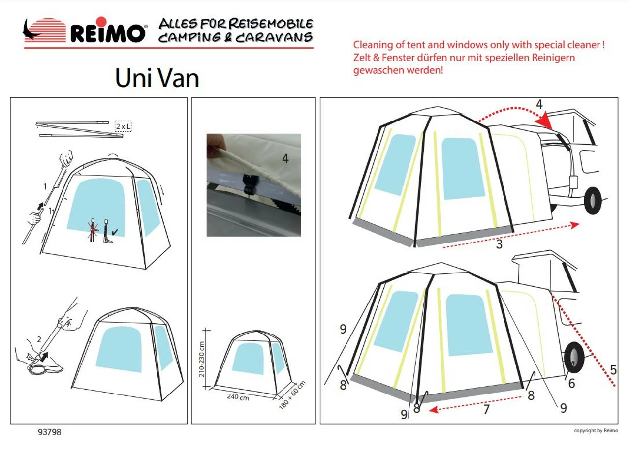 REIMO Uni Van Universal Rear Awning For Campervan - Image 5