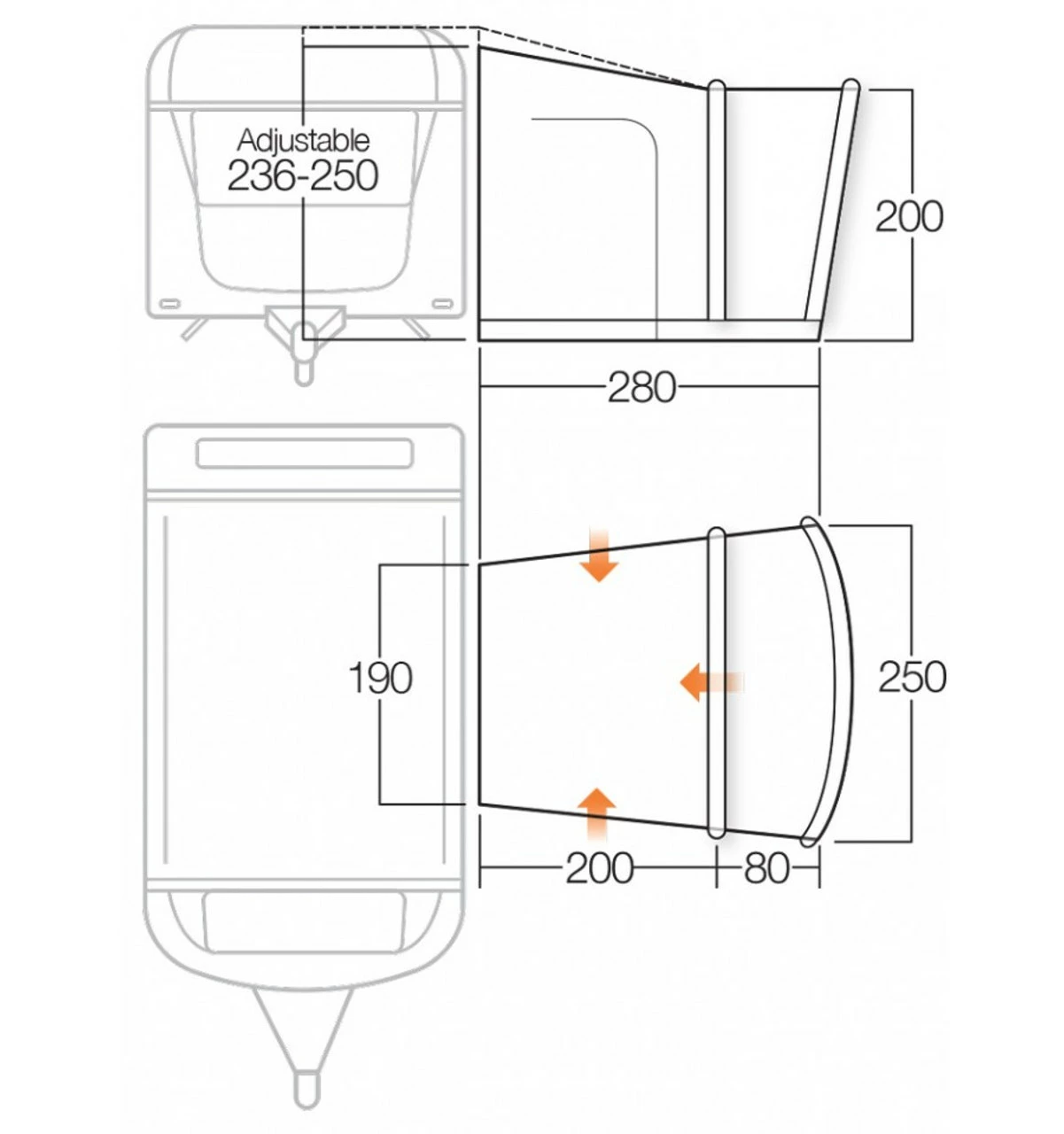 Vango Sonoma II 350cm Air Caravan Motorhome Awning - Image 6