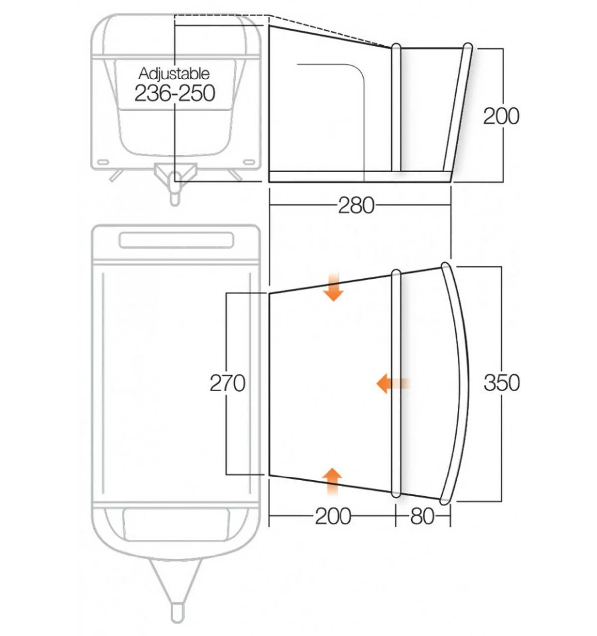 Vango Sonoma II 350cm Air Caravan Motorhome Awning - Image 7