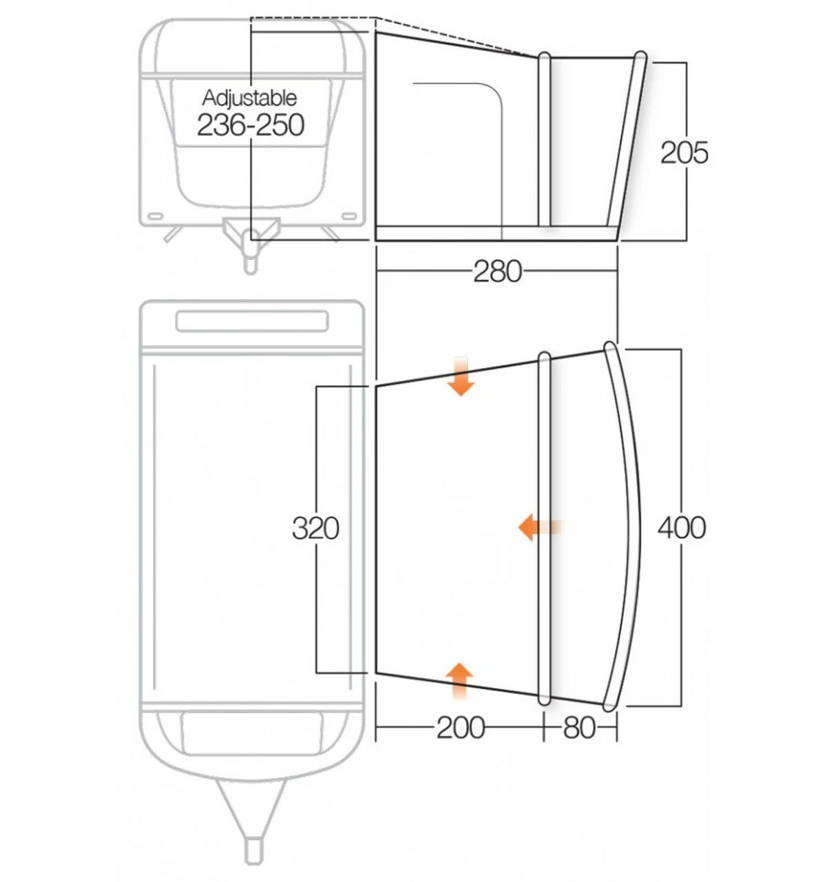 Vango Sonoma II 350cm Air Caravan Motorhome Awning - Image 8