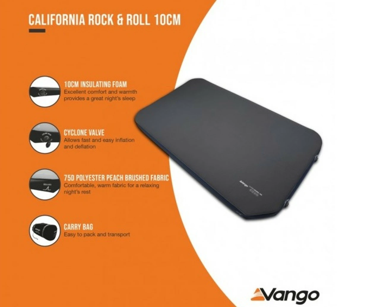 Vango California Rock & Roll 10cm Self Inflating Mattress - Image 5